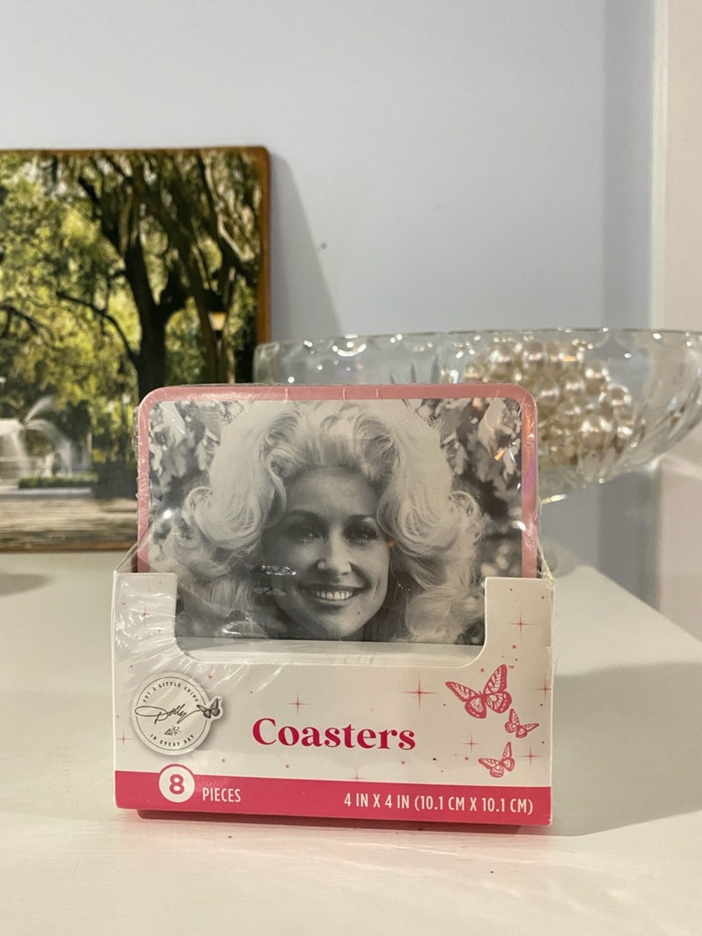 🆕 SEALED Dolly Parton 8 Piece Set 4” x 4” Coasters 8 Different Designs ✨